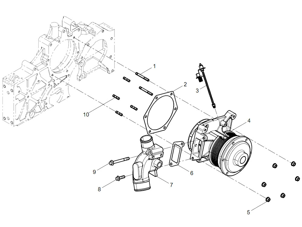 SHACMAN WEICHAI WD12 WP12 動力發動機冷卻系統 612600061872  水泵/612600061872 水泵總成