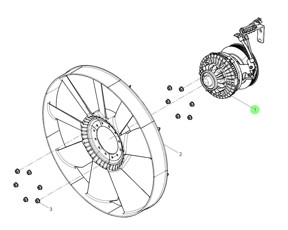 SHACMAN WEICHAI WP10 動力發動機冷卻系統  612600061909  風扇離合器/612600061909
