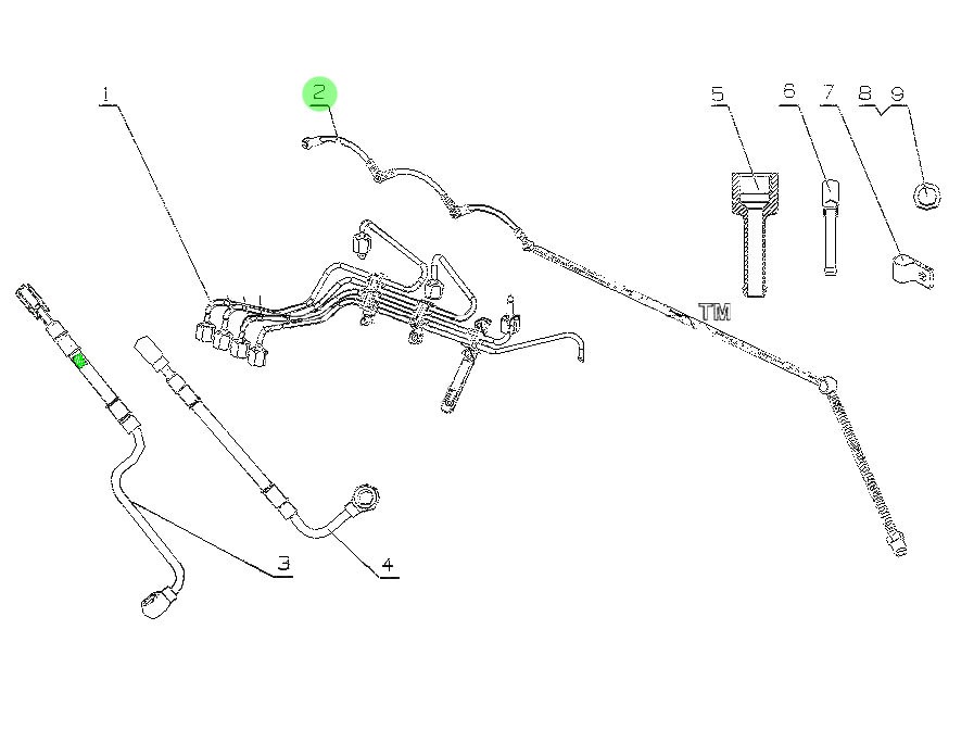 1D30-1104110A 回油软管总成,Return oil hose assembly,济南向前汽车配件有限公司
