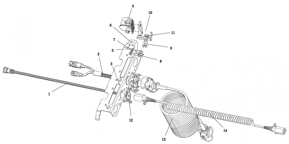 SHACMAN  底盤電器系統 DZ93189774056  柔性電纜總成 Гибкий кабель в целом/DZ93189774056 柔性電纜總成