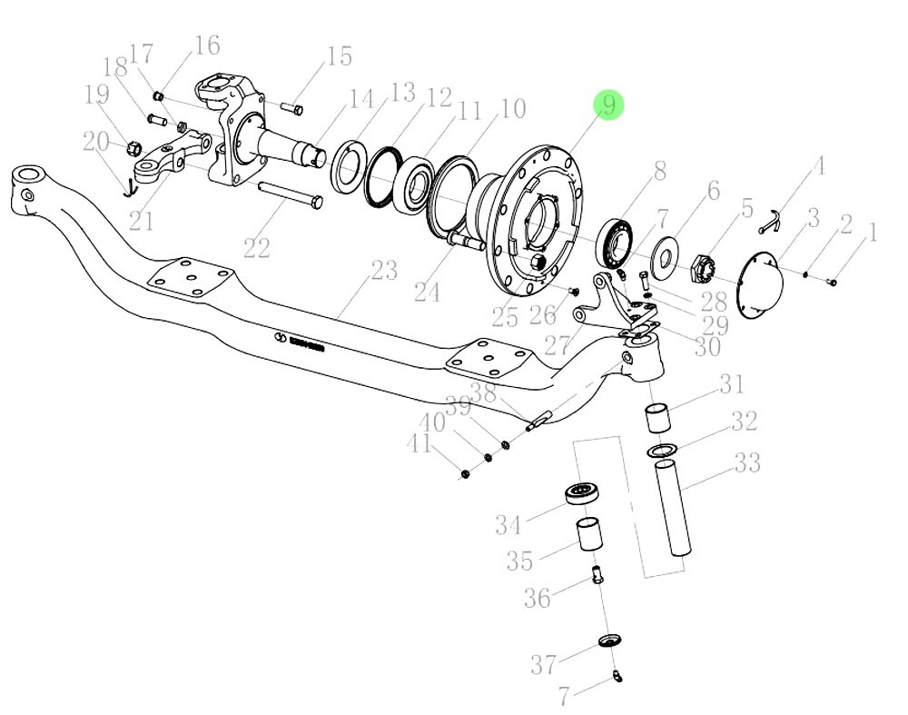 SHACMAN 新款M3000 HANDE HD5.5T 行走前橋系統  HD90009410277 前輪轂/HD90009410277 前輪轂