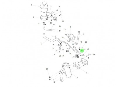FG9816470921  转向机进油钢管,Steering gear oil inlet steel pipe,济南向前汽车配件有限公司