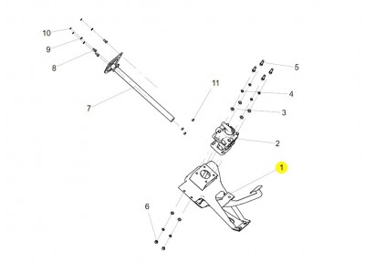 LG9700363003   制动踏板操纵总成（气压制动右置）,Brake pedal assembly,济南向前汽车配件有限公司