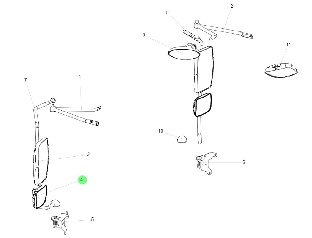 LG1613770052  广角后视镜,Wide-angle rearview mirror,济南向前汽车配件有限公司
