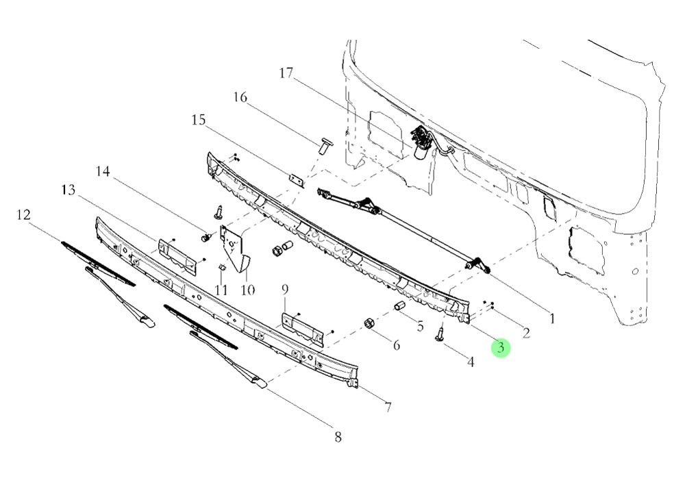 SHACMAN X3000  车身驾驶室系统  DZ14251150150 雨刮器支架总成/DZ14251150150 雨刮器支架总成