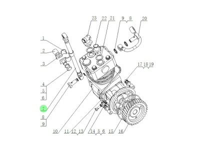 SPYJ0000001282 空压机回水管,Air compressor return water pipe,济南向前汽车配件有限公司