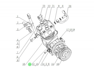FG610Y001323+122 空压机进油管,Air compressor oil inlet pipe,济南向前汽车配件有限公司