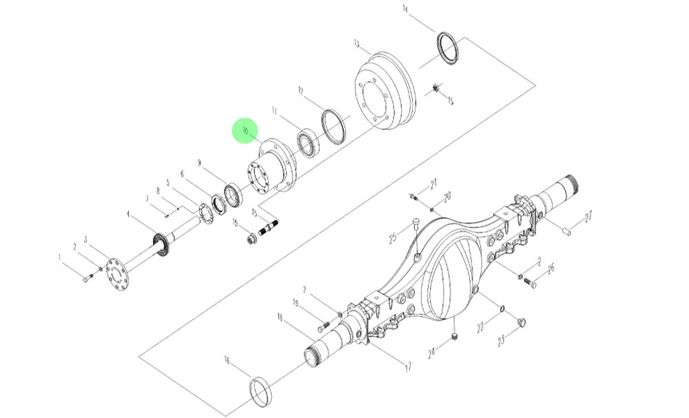 SPYA0000001041  后轮毂,Rear wheel hub,济南向前汽车配件有限公司
