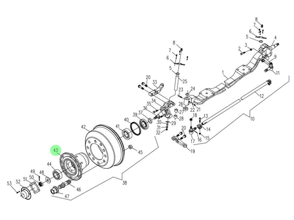 LG4003002709+106 前轮毂,Front wheel hub,济南向前汽车配件有限公司