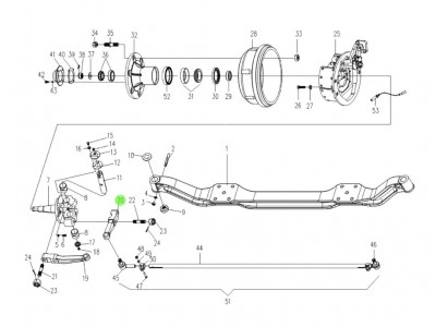 3072PE-3001071  横拉杆臂(右),Horizontal pull rod arm (right),济南向前汽车配件有限公司