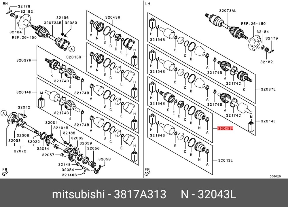 3815A318  右内球笼修理包,Right inner ball cage repair kit,济南向前汽车配件有限公司
