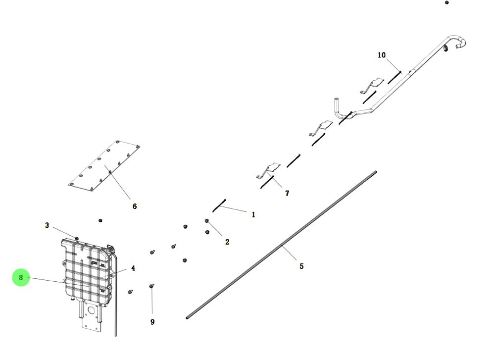 SHACMAN F3000 X3000 动力发动机冷却系统 DZ97259533020 膨胀箱总成/DZ97259533020 膨胀箱总成
