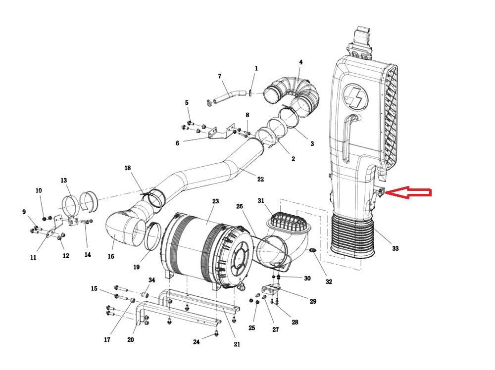 SHACMAN X3000 动力发动机进气扁管系统 81.96210.0289 下支架缓冲块Буферный блок/81.96210.0289  进气扁管下支架缓冲块