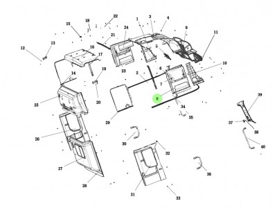 DZ14251612003 左侧扶手堵盖,Left side armrest cover,济南向前汽车配件有限公司