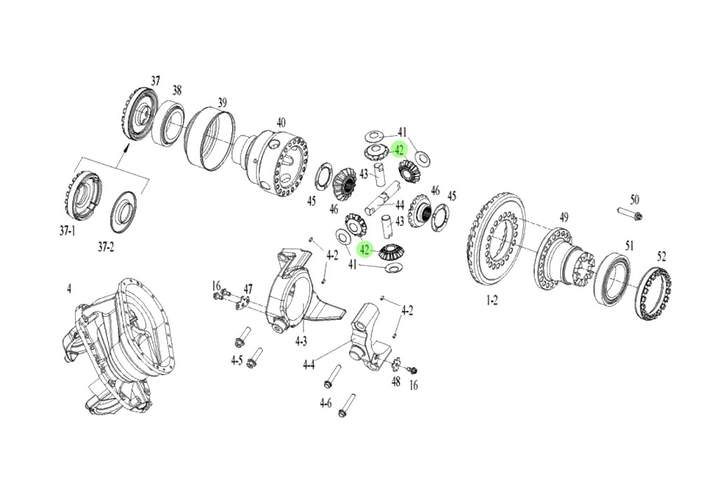 SHACMAN HANDE HDZ237 HD9T 行走前转向驱动桥系统 81.35108.0071 行星齿轮 планетарные шестерни/81.35108.0071 行星齿轮
