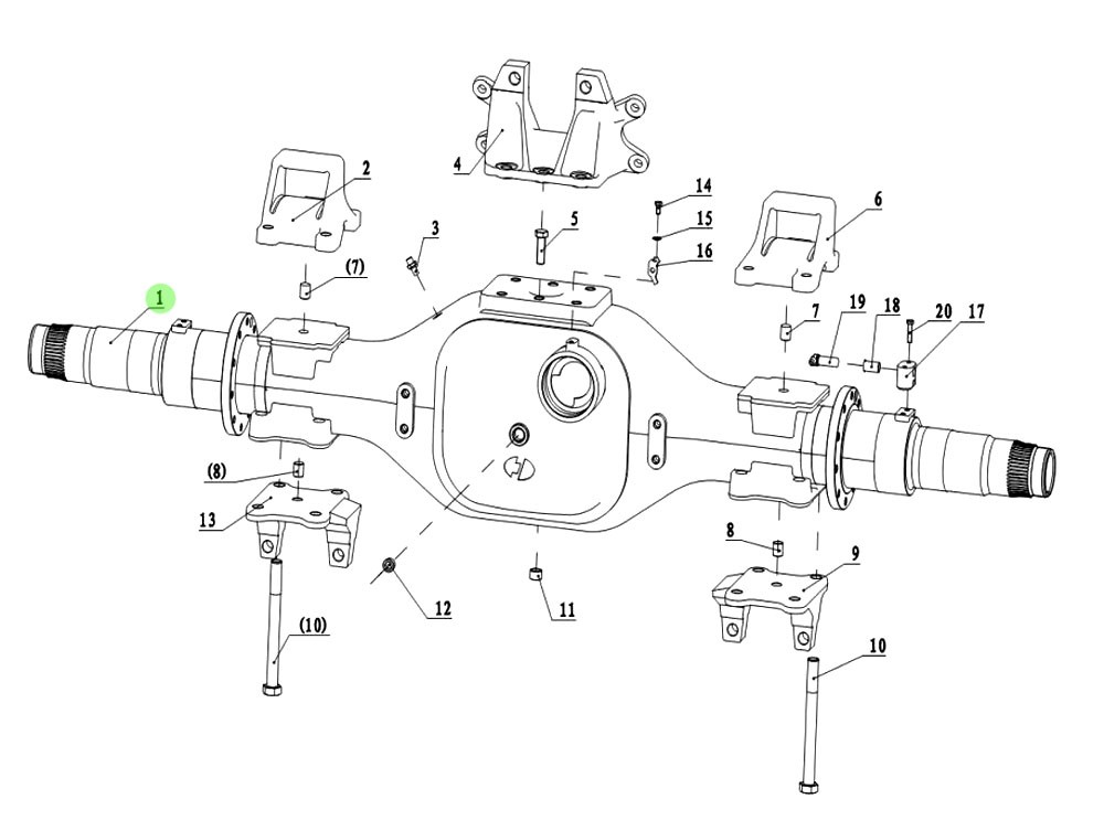 HD90149330142 贯通式驱动桥桥壳总成,Middle bridge housing,济南向前汽车配件有限公司