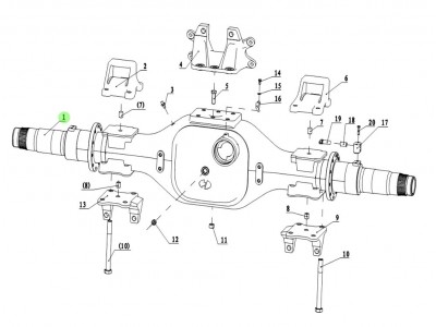 HD90149330142 贯通式驱动桥桥壳总成,Middle bridge housing,济南向前汽车配件有限公司