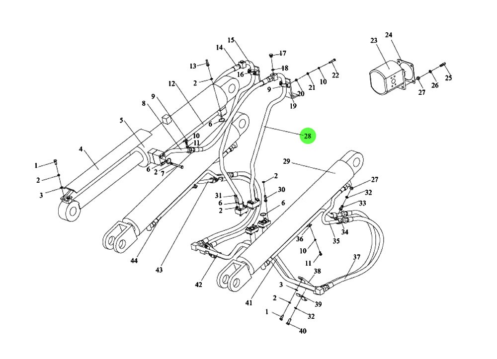 17D0319  动臂油缸液压钢管,Hydraulic steel pipe,济南向前汽车配件有限公司