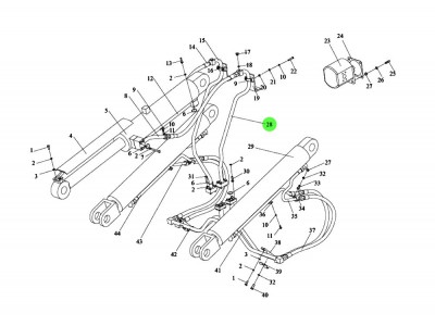 17D0319  动臂油缸液压钢管,Hydraulic steel pipe,济南向前汽车配件有限公司