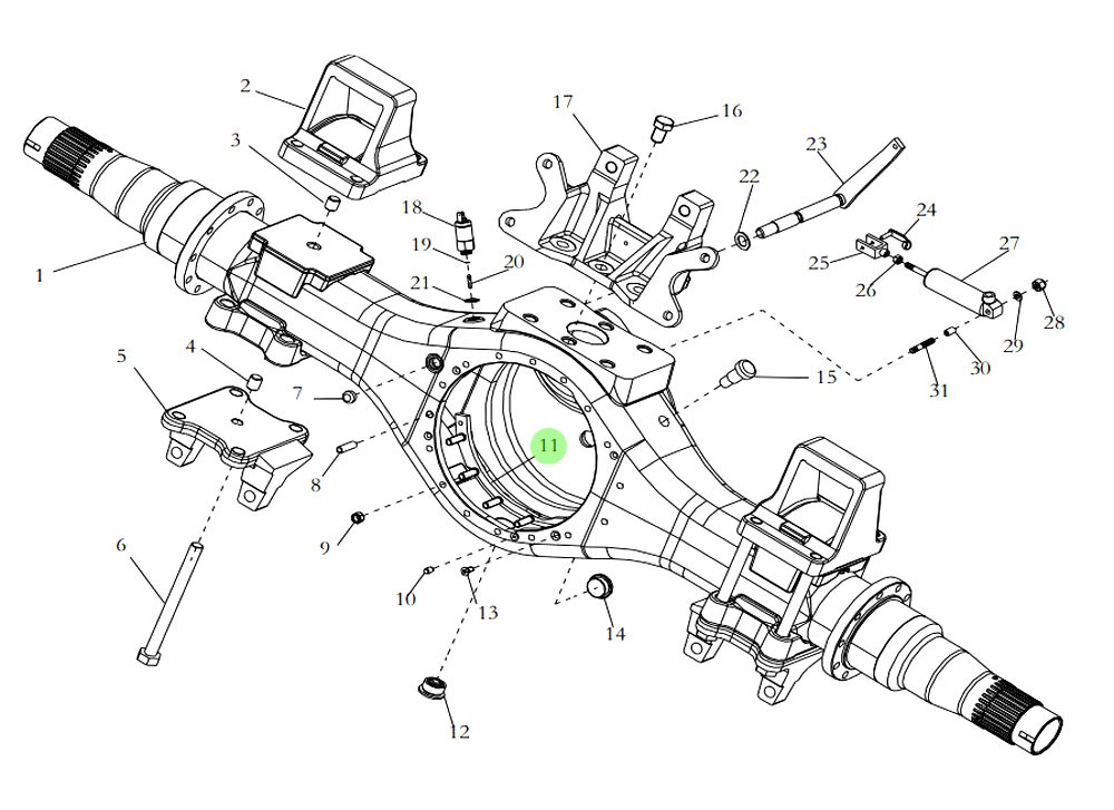 SHACMAN HANDE HDS300 行走驱动桥系统 199014330146 弓形固定卡(下)/199014330146 弓形固定卡(下)