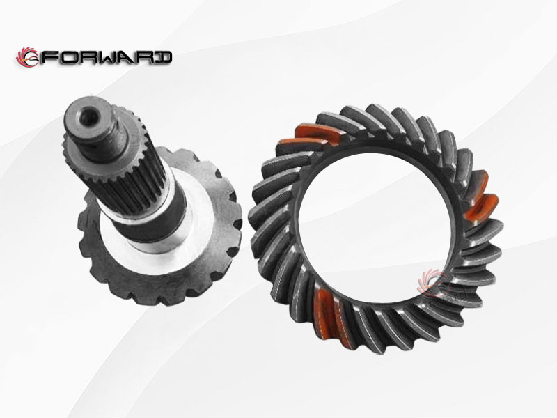 SHACMAN HANDE HDS300 行走前驱动桥系统 DZ9114420671 锥齿轮副 Par de engranajes cónicos/DZ9114420671 锥齿轮副