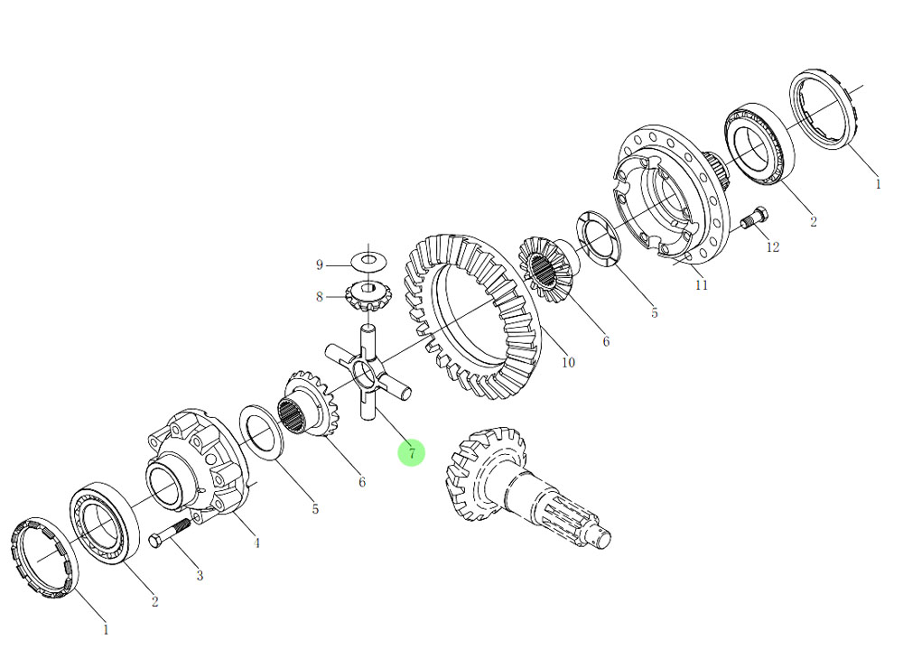 SHACMAN HANDE HDS300 行走驱动桥系统 HD90129320137 十字轴 Полузубчатый вал/HD90129320137 十字轴