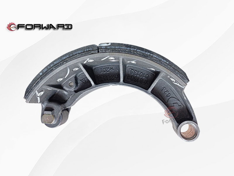 SHACMAN HANDE HDZ237 HD9T HD7.5T 行走轉(zhuǎn)向驅(qū)動橋系統(tǒng) HD90009440028 前制動蹄總成