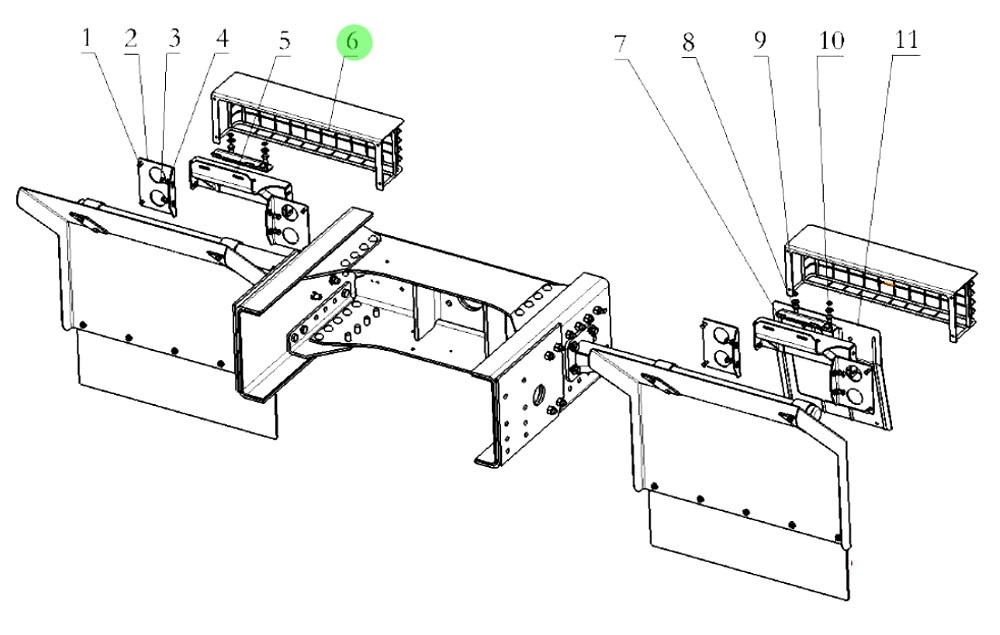 DZ95189941036 尾灯罩棚防护总成,Tail lamp cover protection assembly,济南向前汽车配件有限公司