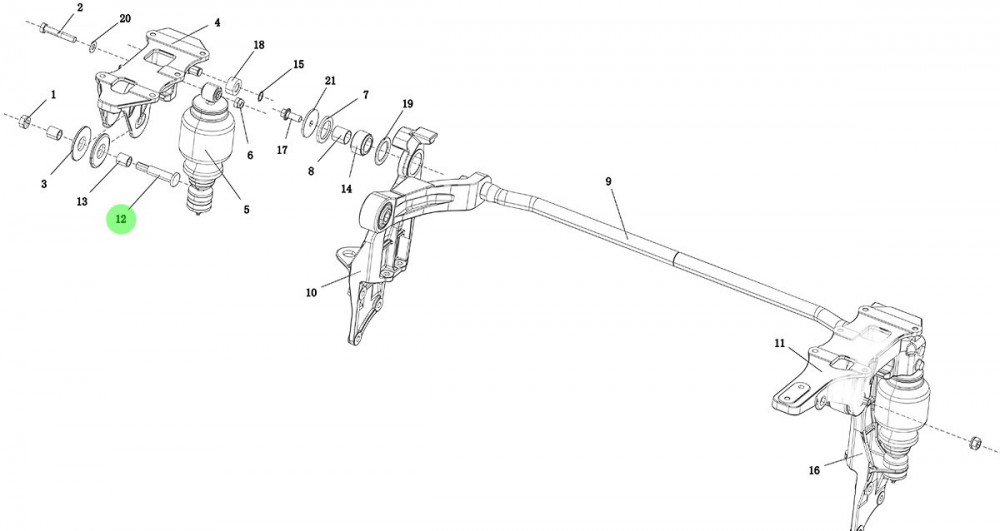 XQ15221431221 摇臂衬套销轴,Rocker arm bushing pin shaft,济南向前汽车配件有限公司