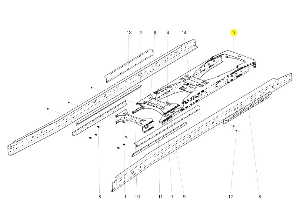 YZ9516513179  一体式尾梁,Integrated tailpiece,济南向前汽车配件有限公司