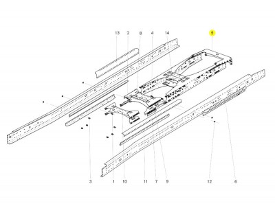 YZ9516513179  一体式尾梁,Integrated tailpiece,济南向前汽车配件有限公司