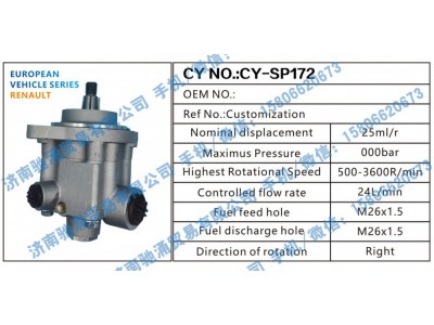 雷诺RENAUL转向助力泵Customization转向泵 转向助力叶片泵【驰涌液压-汽车转向系统配件制造商】