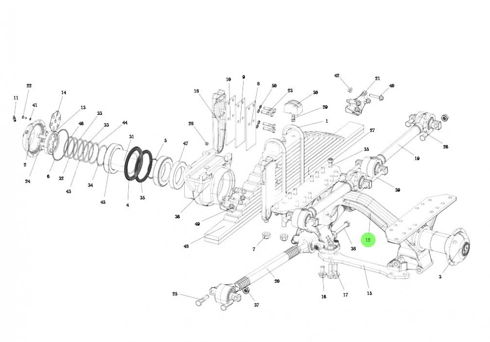 FDZ9525952084110035-SY 平衡轴总成,Balance shaft assembly,济南向前汽车配件有限公司