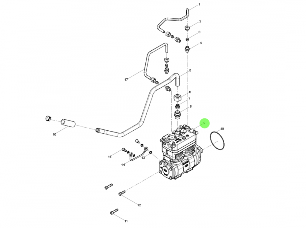 1013133963 空压机总成,Air compressor assembly,济南向前汽车配件有限公司