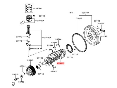 4N15-QZ 曲轴总成 XQ046821,Crankshaft assembly,济南向前汽车配件有限公司