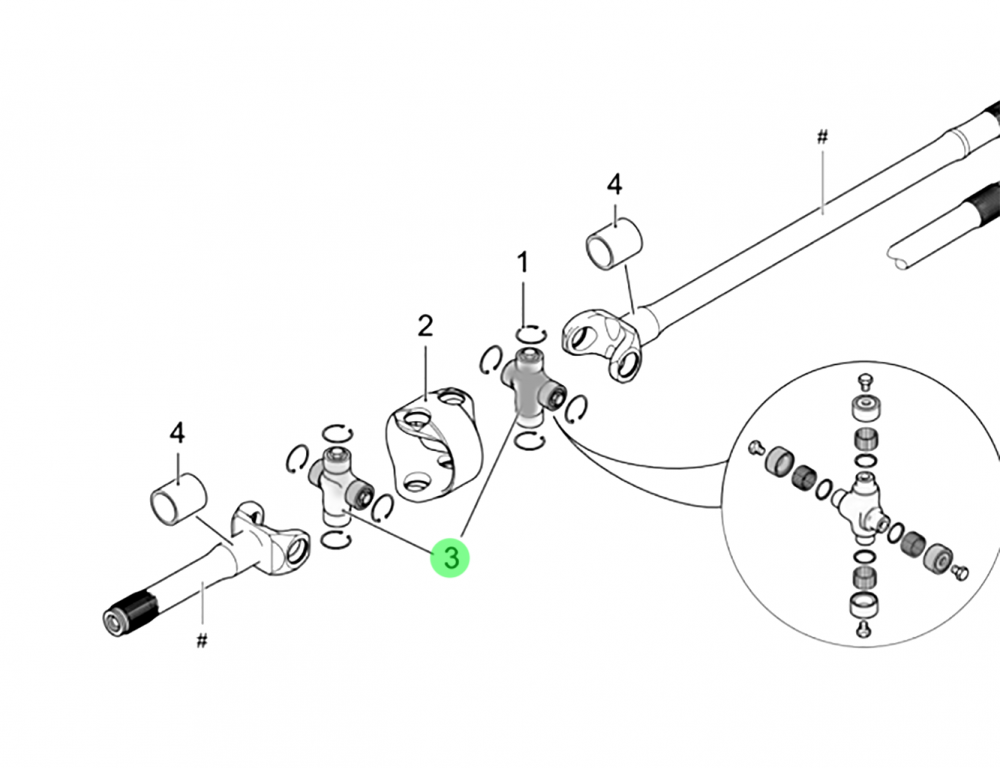 1.2303.00205E 偏心十字轴 XQ046867,Eccentric universal joint,济南向前汽车配件有限公司