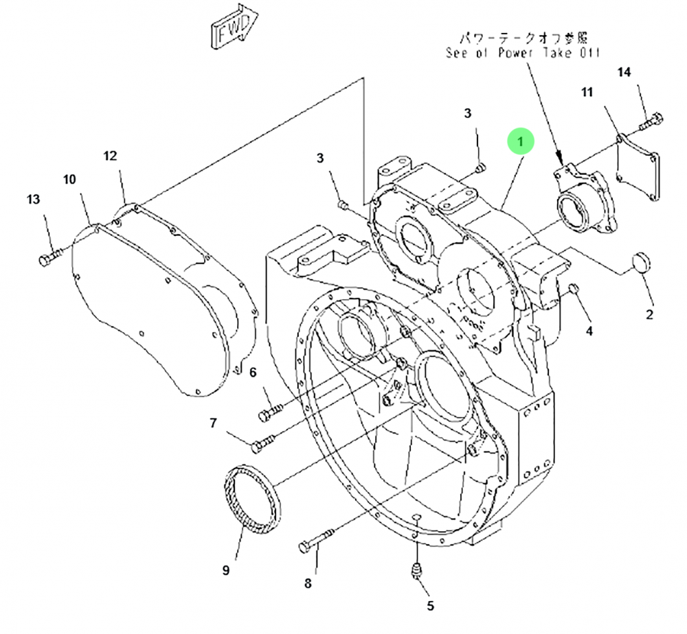 6212-22-4110 飞轮壳 XQ046887Forward