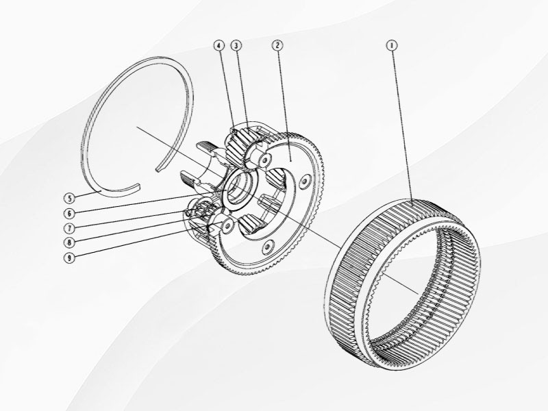 256-6354  第二排行星架总成,The second row planetary frame assembly,济南向前汽车配件有限公司