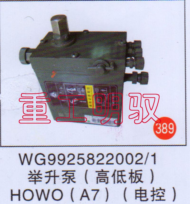 WG9925822002-1,举升泵（高底板）HOWO（A7）（电控）,山东陆安明驭汽车零部件有限公司