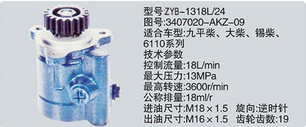 3407020-AKZ-09,转向助力泵，转向助力液压泵，转向助力叶片泵,济南浩强助力泵发展有限公司