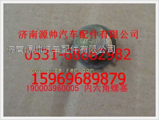 190003960005,重汽豪沃圆柱头内六角螺塞190003960005,济南源帅汽车配件有限公司