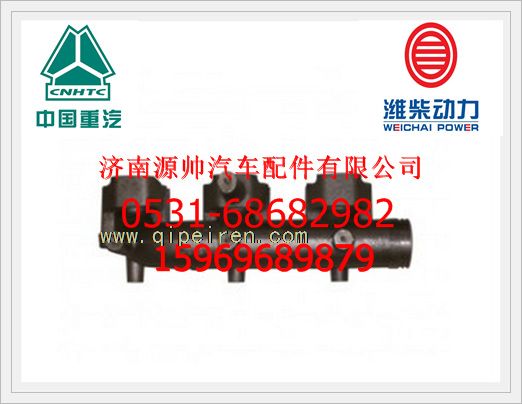 重汽WD615发动机前排气歧管VG1557110011图1