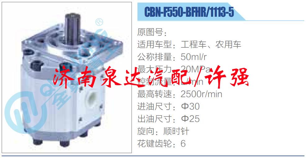 转向液压油泵总成/转向泵总成/助力泵总成/CBN-F550-BFHR-1113-5