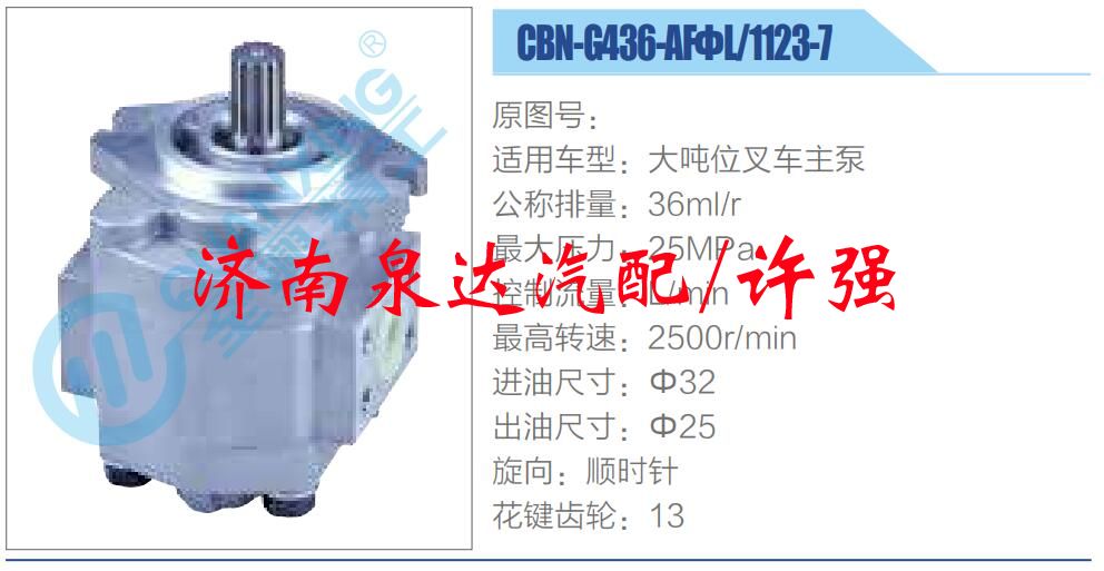 转向液压油泵总成/转向泵总成/助力泵总成/CBN-G436-AFΦL-1123-7
