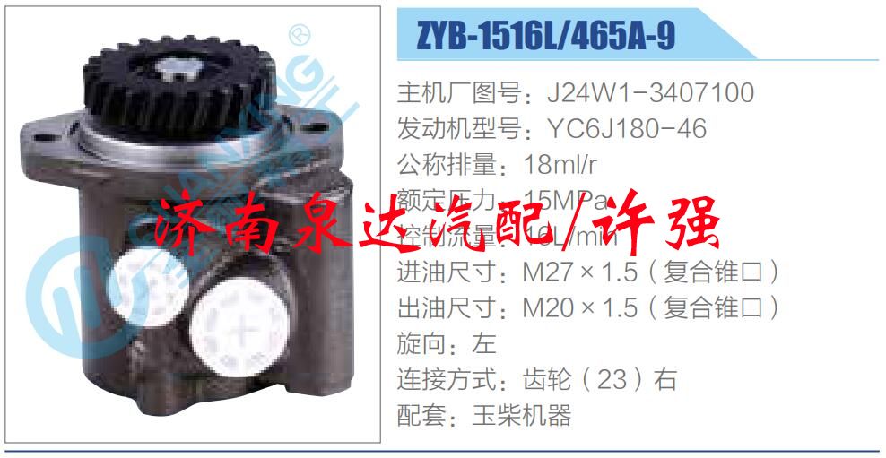 轉(zhuǎn)向液壓油泵總成/轉(zhuǎn)向泵總成/助力泵總成/J24W1-3407100