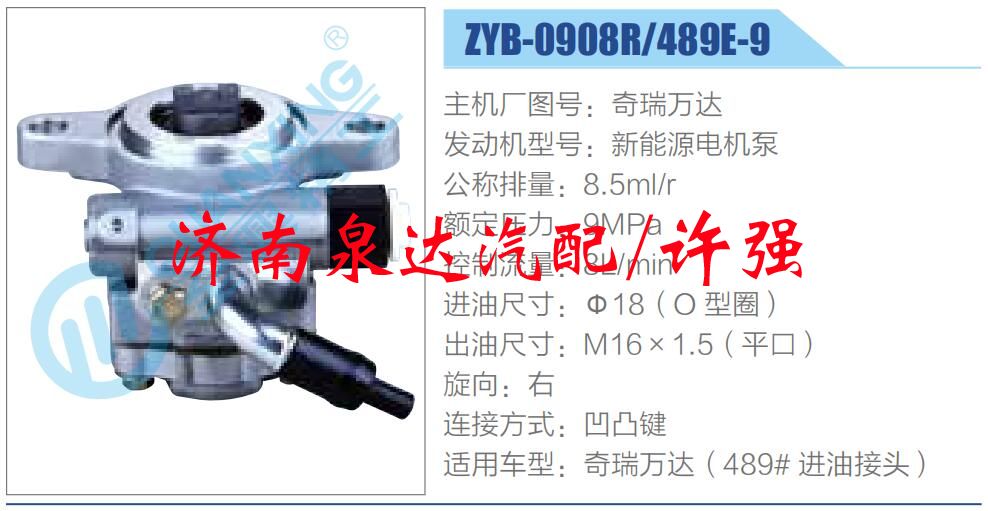 轉(zhuǎn)向液壓油泵總成/轉(zhuǎn)向泵總成/助力泵總成/ZYB-0908R-489E-9