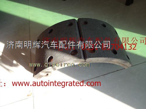 3502Q04-091,重汽豪沃（HOWO）轻卡配件后制动蹄总成,济南明辉汽车配件有限公司