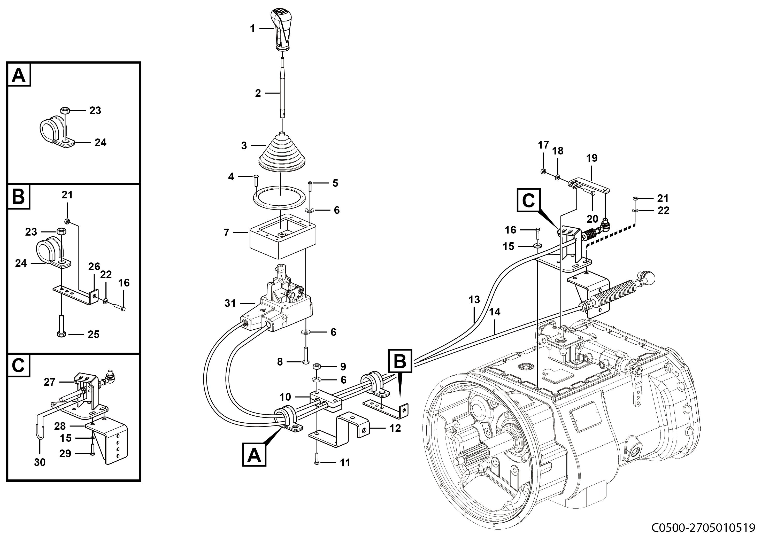 换挡手柄总成,27050105311
