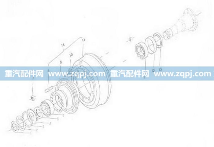 后轮毂油封总成图1