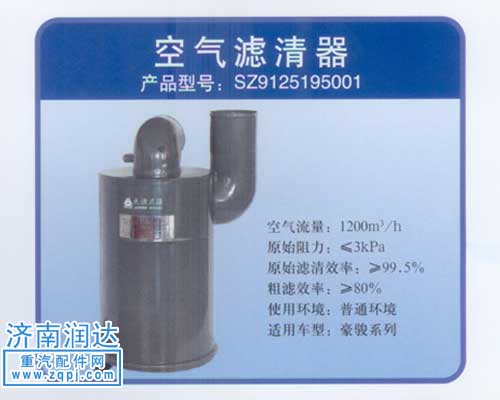SZ9125195001,豪骏空滤器,济南润达重型汽车配件